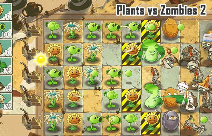 Game bắn zombie online, offline android, iOS, PC: Plants vs Zombies 2