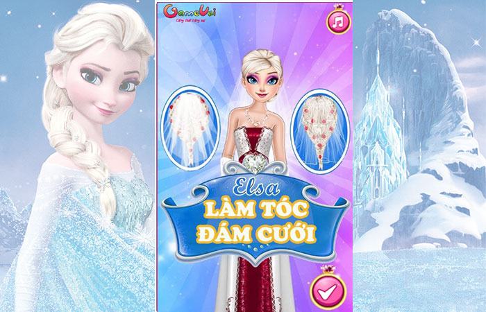 Game Elsa làm tóc đám cưới